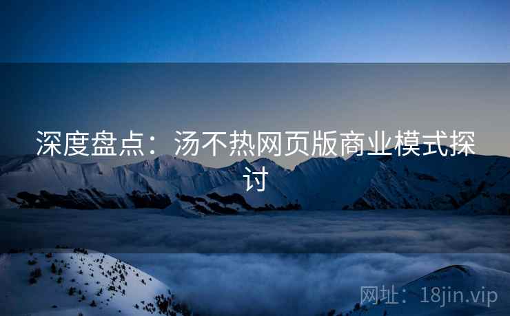 深度盘点:汤不热网页版商业模式探讨