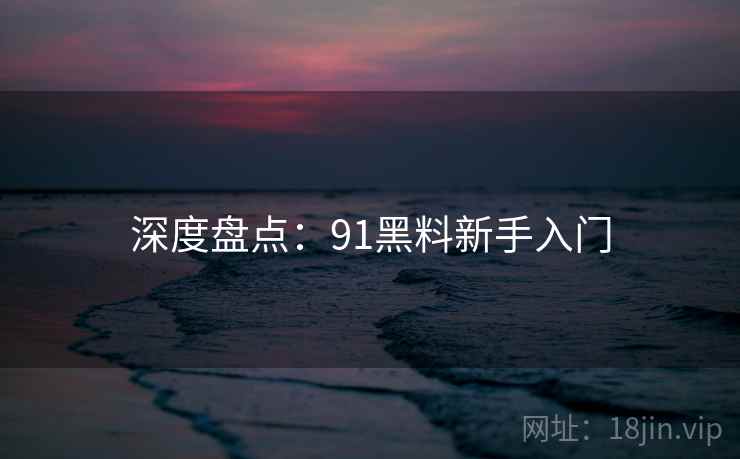 深度盘点:91黑料新手入门